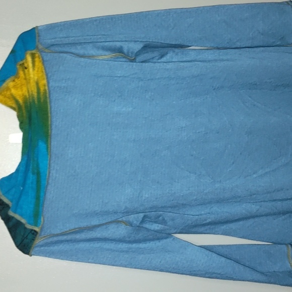 Parsley & Sage blue cowl cotton gorgeous long-sleeve shirt medium - Picture 3 of 6
